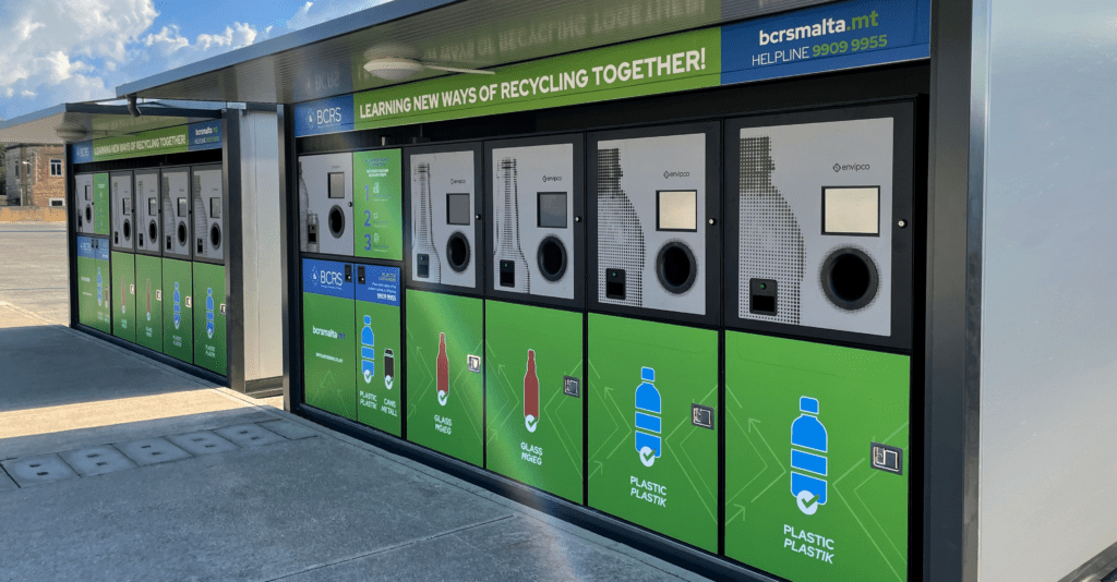 Reverse vending machines in Malta.