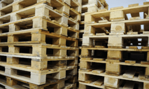 Pallets stacked on top of each other