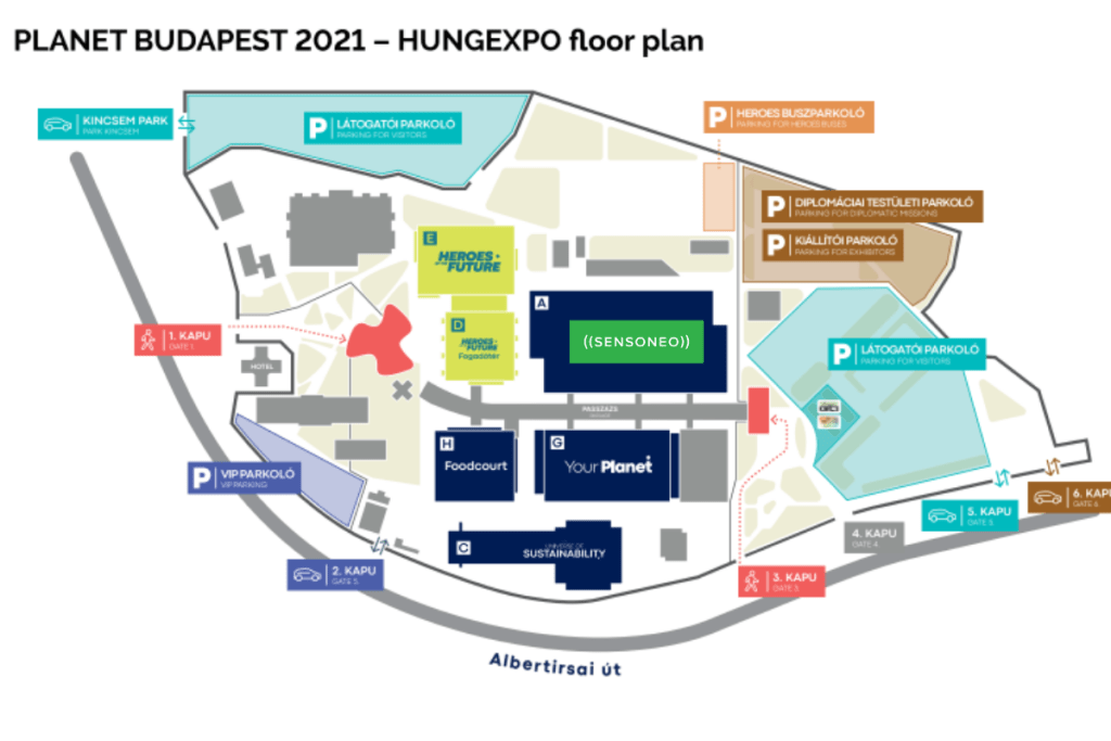 Planet Budapest - floor plan where Sensoneo stand is shown.