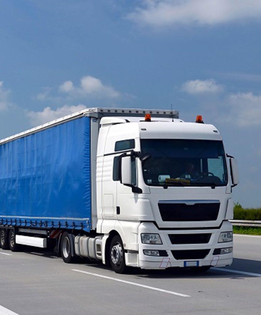 Cargo truck on the road.
