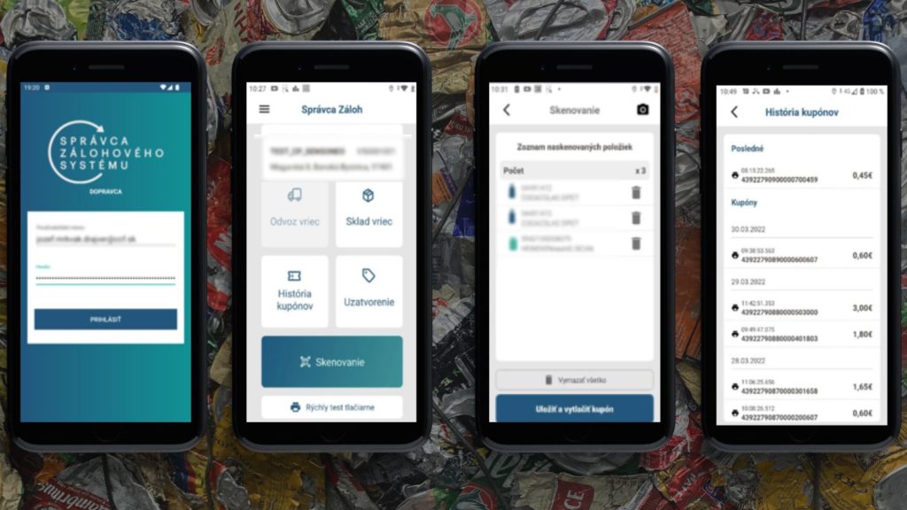 Mobile app for scanning returnable beverage containers in a small collection points.