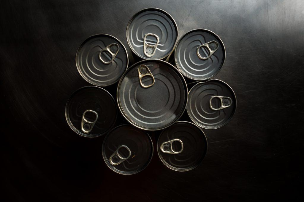 Canning lids of different size.