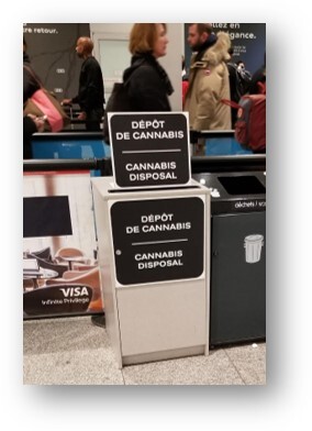 Bin for drug disposal in a shop. 