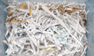 Shredded documents.