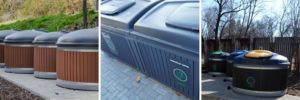 semiunderground semiburied bins waste access control management