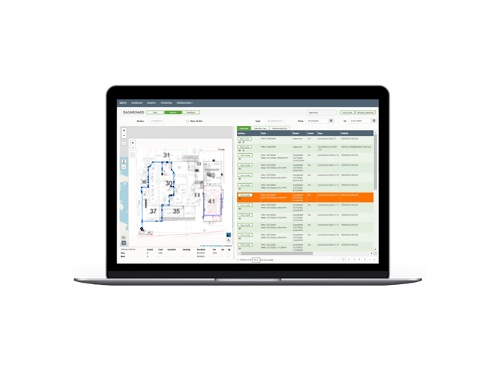 Mockup of Sensoneo software system platform for factories. 